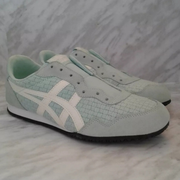 NEW Asics Japan Onitsuka Tiger SERRANO SLIP-ON D877N Mist green cream Women 6.5 - Picture 7 of 10